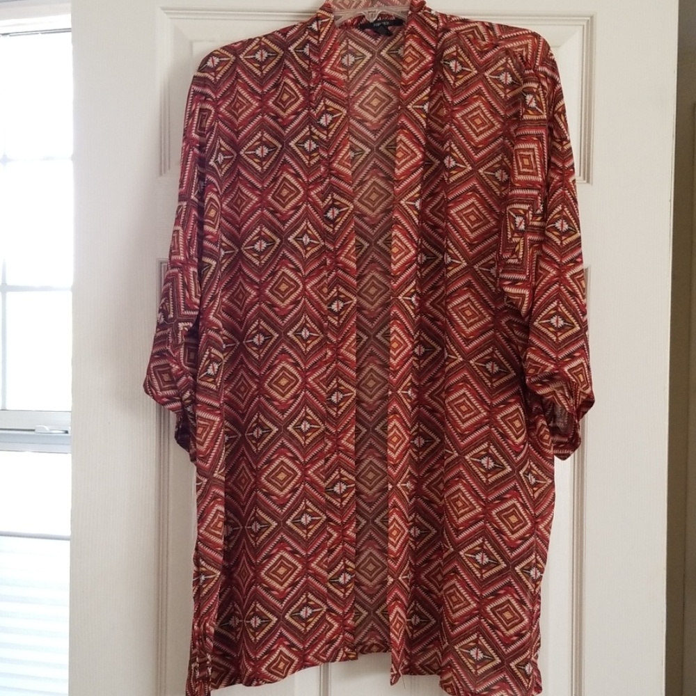 Multicolored Sheer Kimono